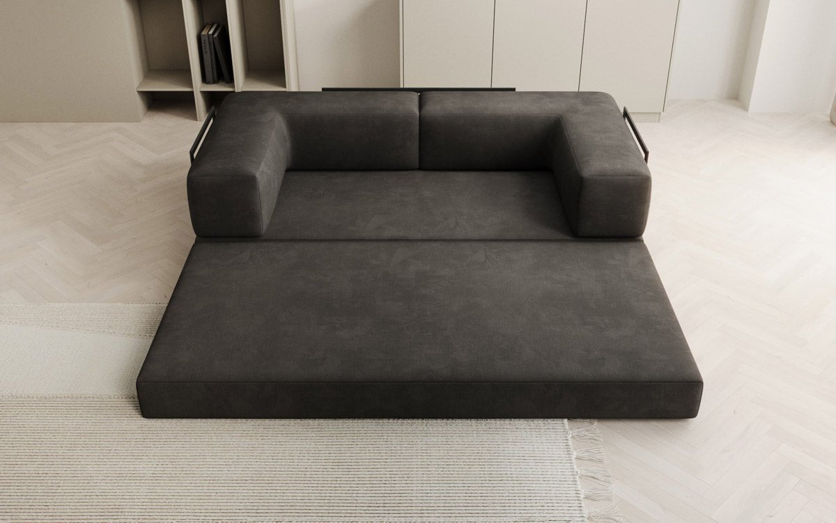 Luxuriöses "Lazy" 3-Sitzer Samt Designer Sofa mit Schlaffunktion und Stauraum