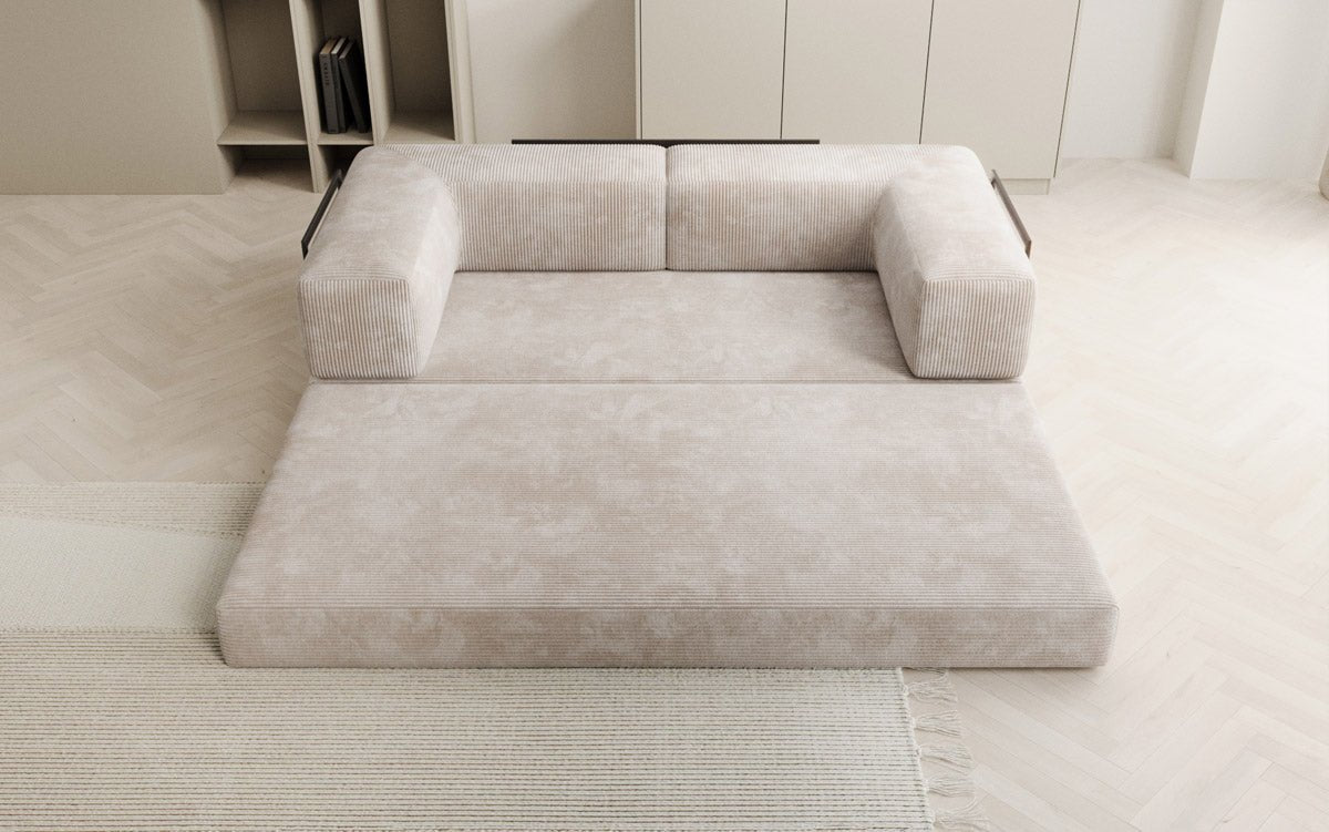 Elegantes, Modernes 3-Sitzer Cordsofa Lazy: Komfort, Schlaffunktion & Praktischer Stauraum