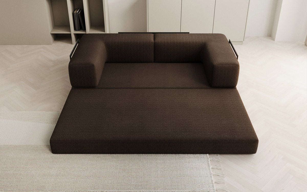 Luxuriöses Designer Lazy 3-Sitzer Schlafsofa mit Bouclé-Stoff und Stauraum