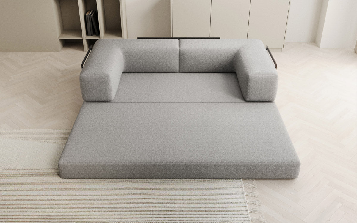 Luxuriöses Designer Lazy 3-Sitzer Schlafsofa mit Bouclé-Stoff und Stauraum