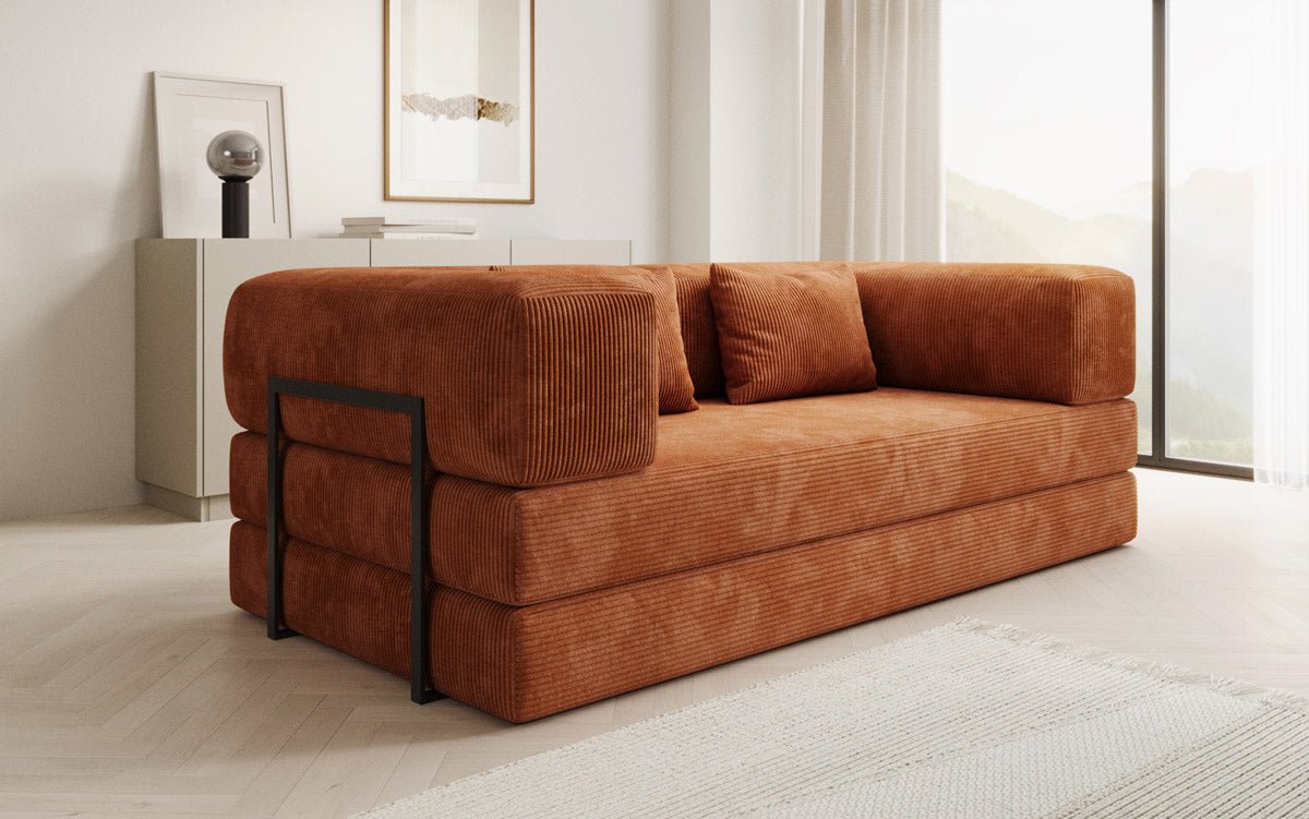 Elegantes, Modernes 3-Sitzer Cordsofa Lazy: Komfort, Schlaffunktion & Praktischer Stauraum