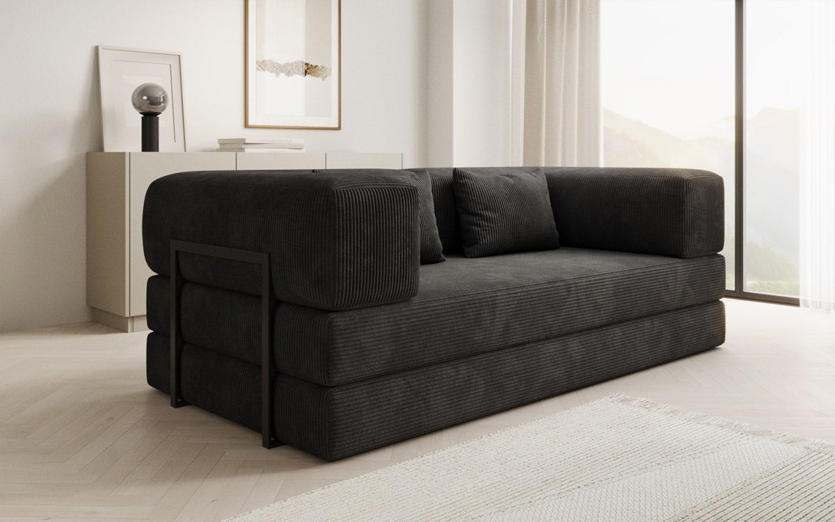 Elegantes, Modernes 3-Sitzer Cordsofa Lazy: Komfort, Schlaffunktion & Praktischer Stauraum