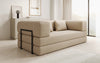 Luxuriöses Designer Lazy 3-Sitzer Schlafsofa mit Bouclé-Stoff und Stauraum