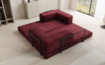 Lade das Bild in den Galerie-Viewer, Luxuriöses &quot;Lazy&quot; 3-Sitzer Samt Designer Sofa mit Schlaffunktion und Stauraum
