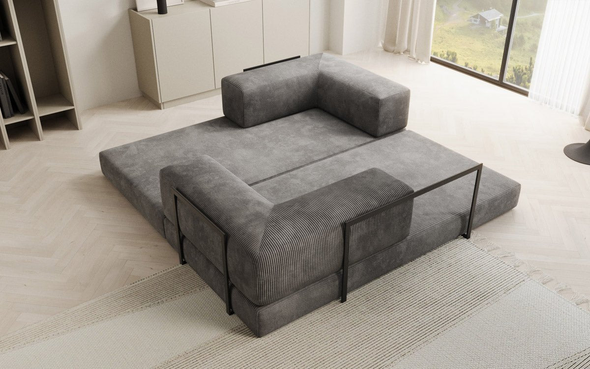 Elegantes, Modernes 3-Sitzer Cordsofa Lazy: Komfort, Schlaffunktion & Praktischer Stauraum