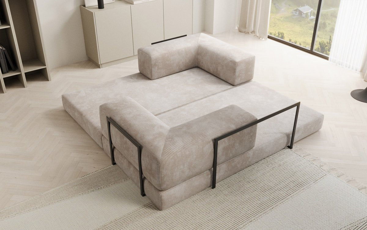 Elegantes, Modernes 3-Sitzer Cordsofa Lazy: Komfort, Schlaffunktion & Praktischer Stauraum