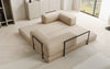 Luxuriöses Designer Lazy 3-Sitzer Schlafsofa mit Bouclé-Stoff und Stauraum