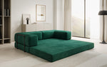 Lade das Bild in den Galerie-Viewer, Luxuriöses &quot;Lazy&quot; 3-Sitzer Samt Designer Sofa mit Schlaffunktion und Stauraum
