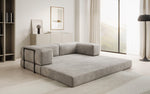 Lade das Bild in den Galerie-Viewer, Luxuriöses &quot;Lazy&quot; 3-Sitzer Samt Designer Sofa mit Schlaffunktion und Stauraum
