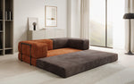 Lade das Bild in den Galerie-Viewer, Luxuriöses 3-Sitzer Lazy Cord Sofa Rostrot mit Schlaffunktion
