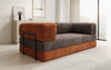 Luxuriöses 3-Sitzer Lazy Cord Sofa Rostrot mit Schlaffunktion