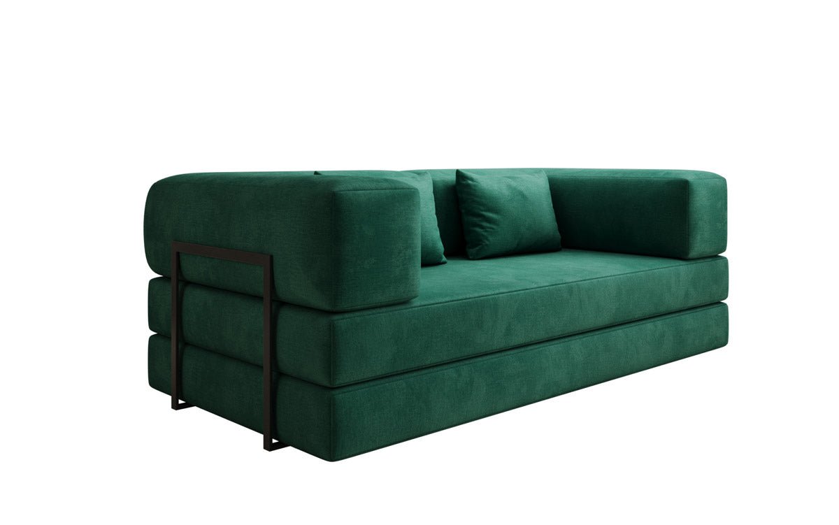 Luxuriöses "Lazy" 3-Sitzer Samt Designer Sofa mit Schlaffunktion und Stauraum