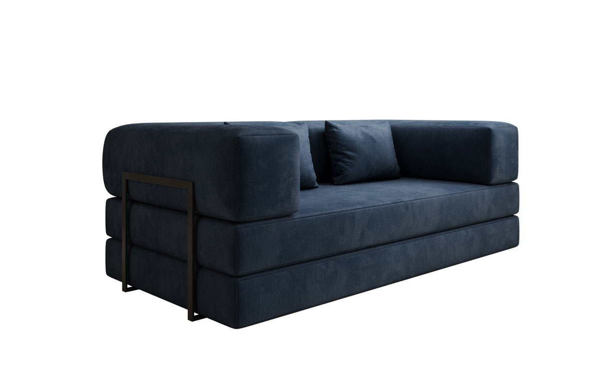 Luxuriöses "Lazy" 3-Sitzer Samt Designer Sofa mit Schlaffunktion und Stauraum