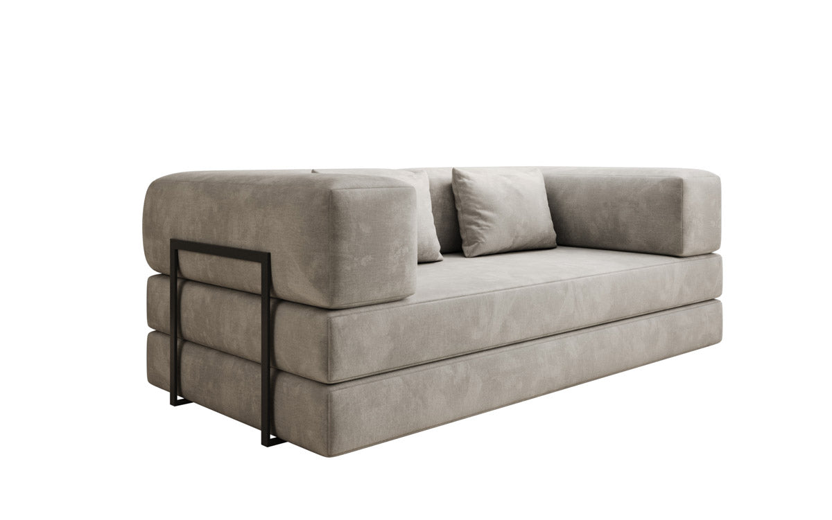 Luxuriöses "Lazy" 3-Sitzer Samt Designer Sofa mit Schlaffunktion und Stauraum