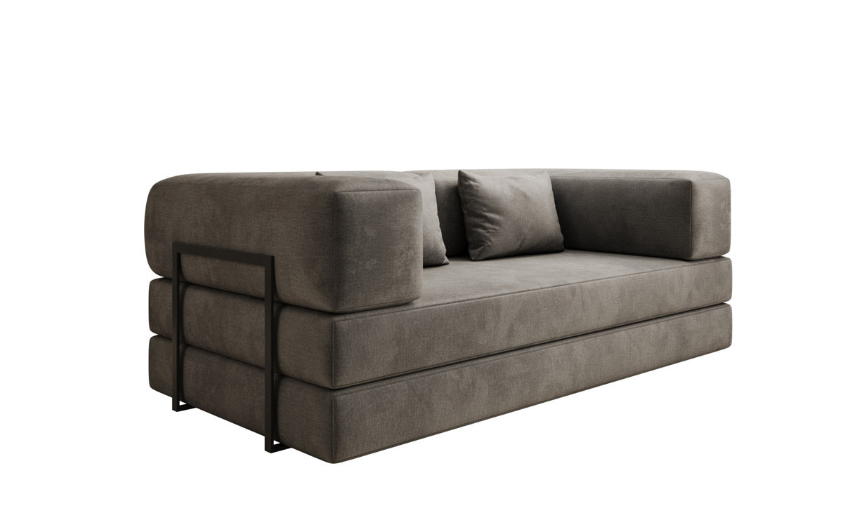 Luxuriöses "Lazy" 3-Sitzer Samt Designer Sofa mit Schlaffunktion und Stauraum