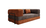 Lade das Bild in den Galerie-Viewer, Luxuriöses 3-Sitzer Lazy Cord Sofa Rostrot mit Schlaffunktion

