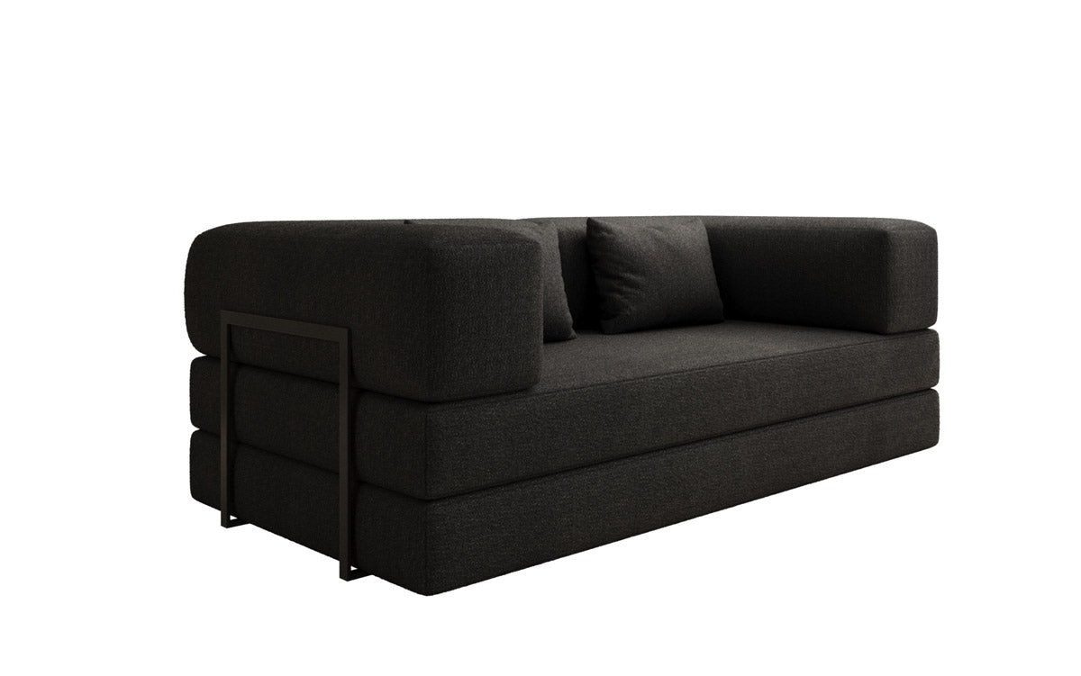 Luxuriöses Designer Lazy 3-Sitzer Schlafsofa mit Bouclé-Stoff und Stauraum