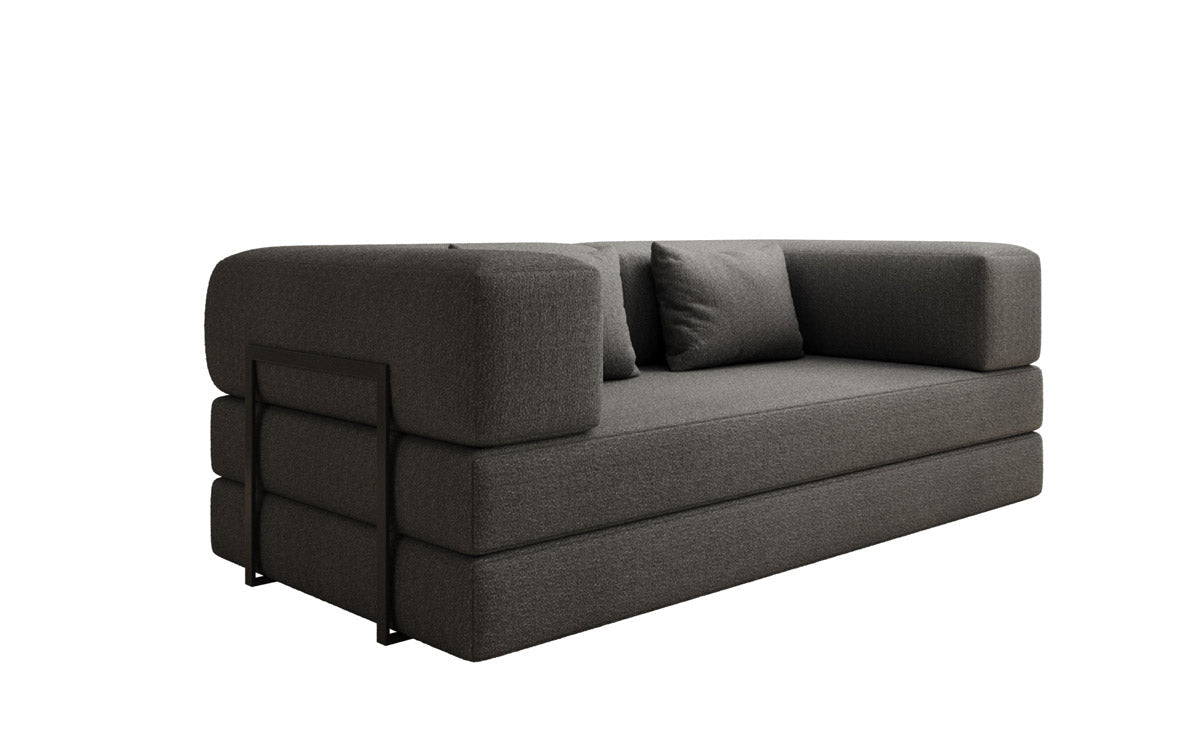 Luxuriöses Designer Lazy 3-Sitzer Schlafsofa mit Bouclé-Stoff und Stauraum