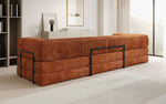 Lade das Bild in den Galerie-Viewer, Luxuriöses Designer Cord Sofa XXL: 3-Sitzer mit Schlaffunktion &amp; Stauraum
