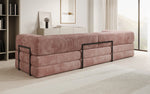 Lade das Bild in den Galerie-Viewer, Luxuriöses Designer Cord Sofa XXL: 3-Sitzer mit Schlaffunktion &amp; Stauraum
