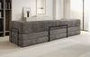 Luxuriöses Designer Cord Sofa XXL: 3-Sitzer mit Schlaffunktion & Stauraum