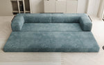 Lade das Bild in den Galerie-Viewer, Luxuriöses Designer Cord Sofa XXL: 3-Sitzer mit Schlaffunktion &amp; Stauraum
