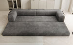 Lade das Bild in den Galerie-Viewer, Luxuriöses Designer Cord Sofa XXL: 3-Sitzer mit Schlaffunktion &amp; Stauraum
