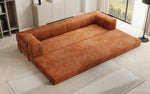 Lade das Bild in den Galerie-Viewer, Luxuriöses Designer Cord Sofa XXL: 3-Sitzer mit Schlaffunktion &amp; Stauraum
