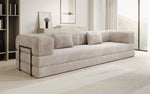 Lade das Bild in den Galerie-Viewer, Luxuriöses Designer Cord Sofa XXL: 3-Sitzer mit Schlaffunktion &amp; Stauraum

