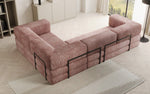 Lade das Bild in den Galerie-Viewer, Modernes Designer L-Sofa: Komfortables Cord-Ecksofa mit Schlaffunktion und Stauraum
