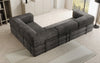 Modernes Designer L-Sofa: Komfortables Cord-Ecksofa mit Schlaffunktion und Stauraum