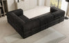 Modernes Designer L-Sofa: Komfortables Cord-Ecksofa mit Schlaffunktion und Stauraum