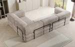 Lade das Bild in den Galerie-Viewer, Modernes Designer L-Sofa: Komfortables Cord-Ecksofa mit Schlaffunktion und Stauraum
