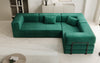 Luxuriöses Samt Ecksofa Lazy L mit Schlaffunktion und cleverem Stauraum