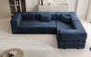 Luxuriöses Samt Ecksofa Lazy L mit Schlaffunktion und cleverem Stauraum