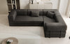 Luxuriöses Samt Ecksofa Lazy L mit Schlaffunktion und cleverem Stauraum
