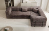 Modernes Designer L-Ecksofa Cord Beige Lounge mit Schlaffunktion Stauraum
