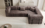 Lade das Bild in den Galerie-Viewer, Modernes Designer L-Sofa: Komfortables Cord-Ecksofa mit Schlaffunktion und Stauraum
