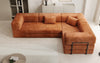 Modernes Designer L-Ecksofa Cord Beige Lounge mit Schlaffunktion Stauraum