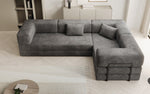 Lade das Bild in den Galerie-Viewer, Modernes Designer L-Ecksofa Cord Beige Lounge mit Schlaffunktion Stauraum
