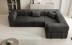 Lade das Bild in den Galerie-Viewer, Modernes Designer L-Sofa: Komfortables Cord-Ecksofa mit Schlaffunktion und Stauraum
