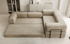 Luxuriöses Samt Ecksofa Lazy L mit Schlaffunktion und cleverem Stauraum