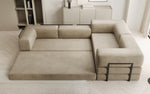 Lade das Bild in den Galerie-Viewer, Luxuriöses Samt Ecksofa Lazy L mit Schlaffunktion und cleverem Stauraum
