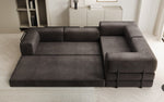 Lade das Bild in den Galerie-Viewer, Luxuriöses Samt Ecksofa Lazy L mit Schlaffunktion und cleverem Stauraum
