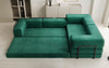 Luxuriöses Samt Ecksofa Lazy L mit Schlaffunktion und cleverem Stauraum
