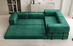 Lade das Bild in den Galerie-Viewer, Luxuriöses Samt Ecksofa Lazy L mit Schlaffunktion und cleverem Stauraum

