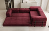 Luxuriöses Samt Ecksofa Lazy L mit Schlaffunktion und cleverem Stauraum