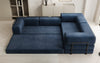 Luxuriöses Samt Ecksofa Lazy L mit Schlaffunktion und cleverem Stauraum