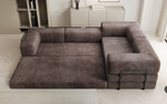 Lade das Bild in den Galerie-Viewer, Modernes Designer L-Ecksofa Cord Beige Lounge mit Schlaffunktion Stauraum
