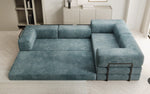 Lade das Bild in den Galerie-Viewer, Modernes Designer L-Ecksofa Cord Beige Lounge mit Schlaffunktion Stauraum
